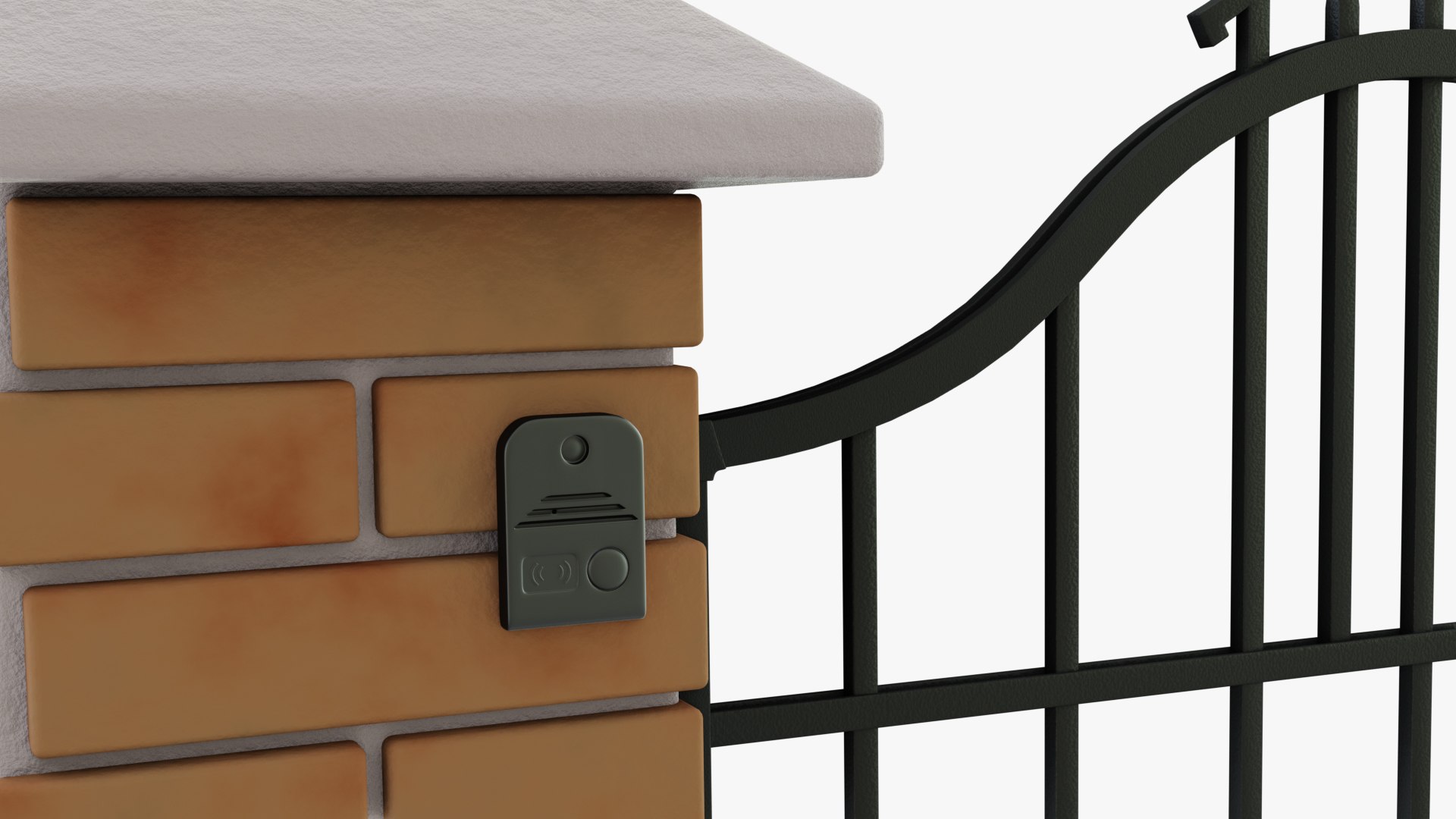 3D Decorative wrought iron fence with brick posts and a gate https://p.turbosquid.com/ts-thumb/Hx/eE3UMC/fu/fence8/jpg/1710324106/1920x1080/fit_q87/454080d5cd7a3aab4f268eff2319e298acba4036/fence8.jpg