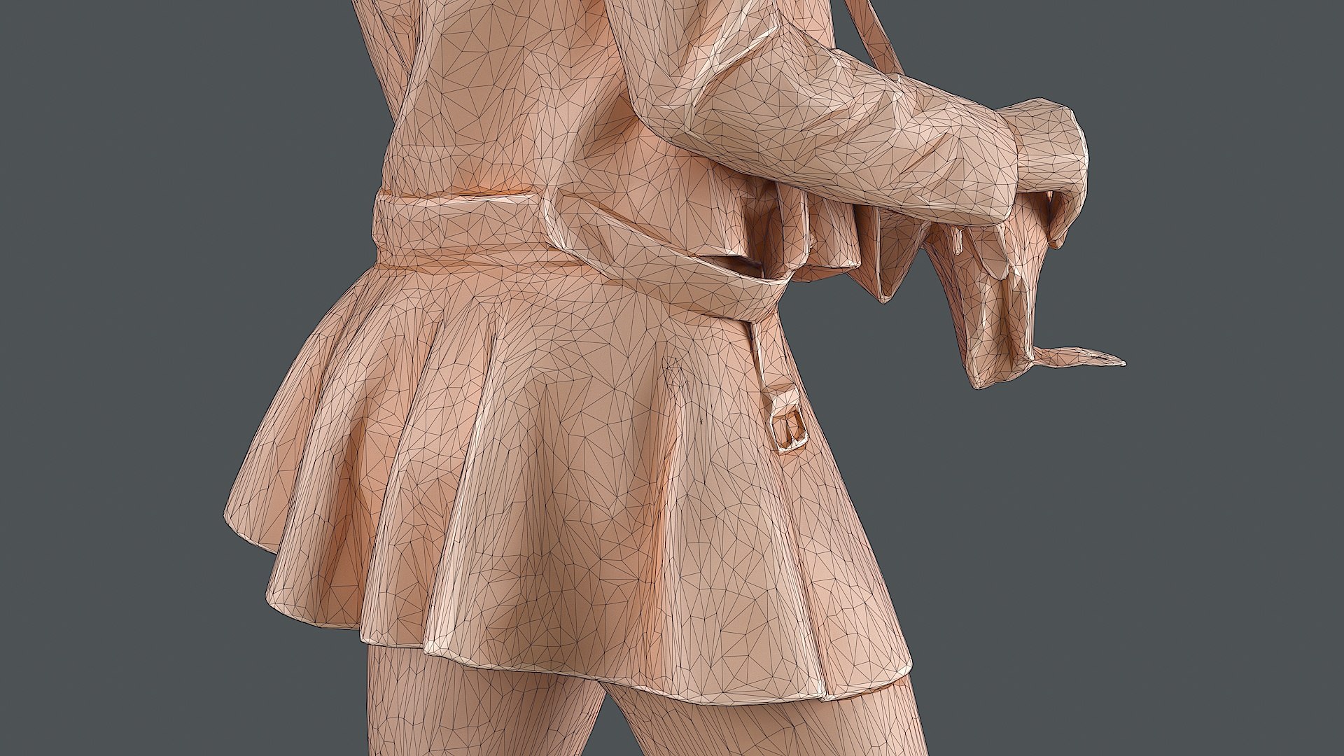 3D Street Chic Girl In Leather And Mini Skirt - TurboSquid 2097955