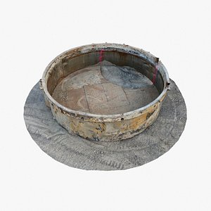 Gravel Metal RIng 01 - 3D photogrammetry model scan of rusty metal steel ring on sand patch 3D model