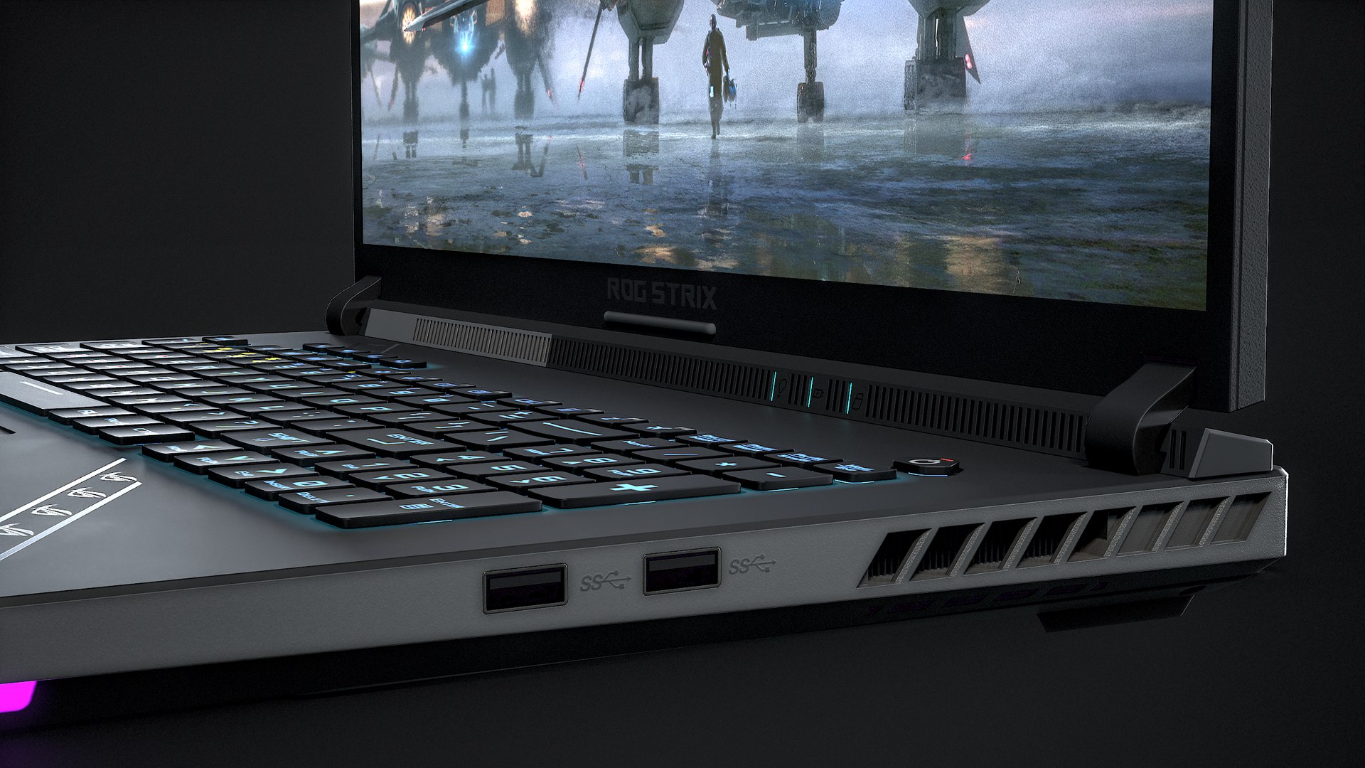 Asus Rog Strix Scar 18 Gaming Laptop Animated PBR 3D model https://p.turbosquid.com/ts-thumb/Hx/o9j7nG/Hb/r_viewport_036/png/1697909147/1920x1080/fit_q87/ecdd45dfba14dac2f415ace860782ce2edc873a1/r_viewport_036.jpg