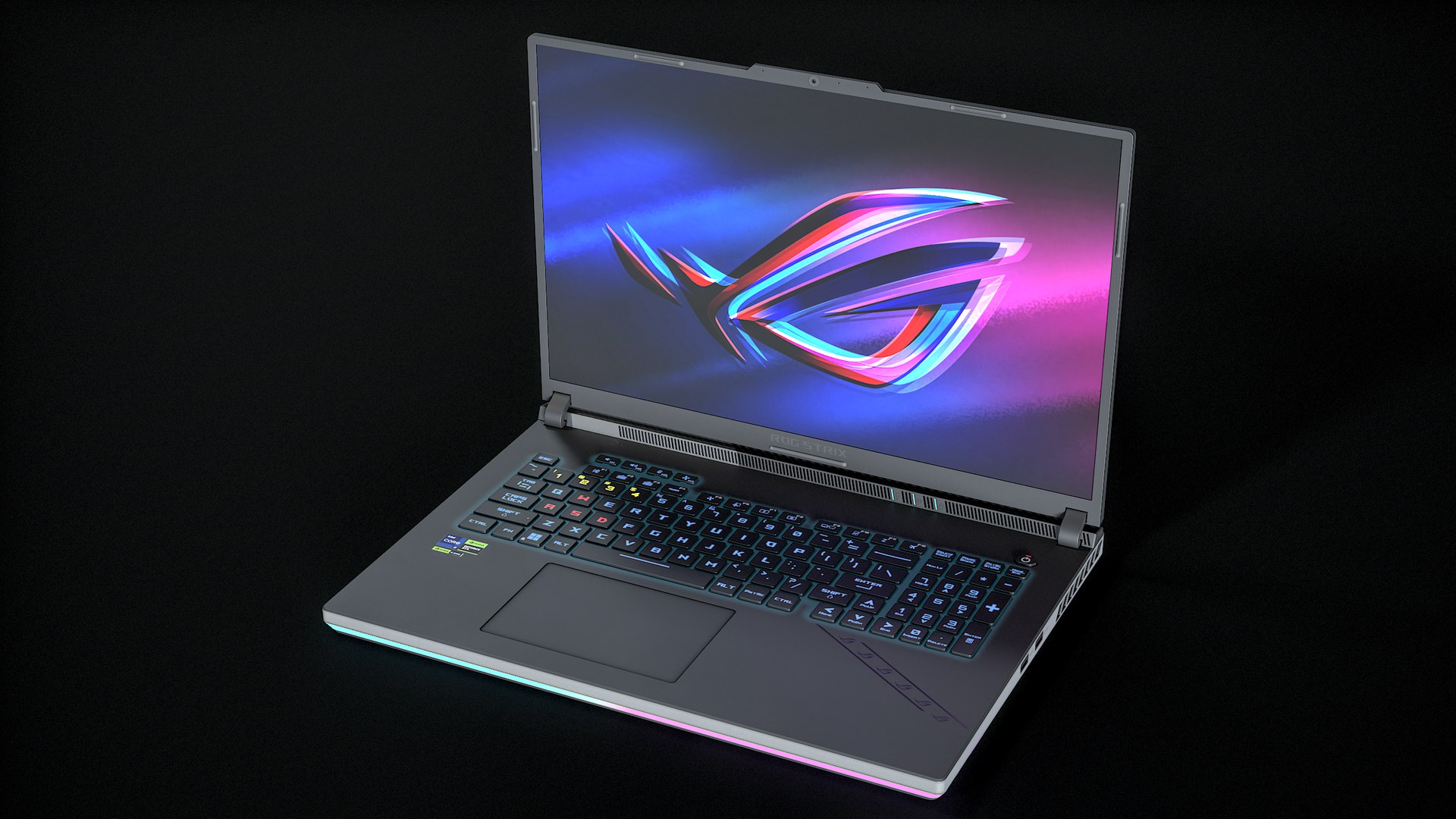 Asus Rog Strix Scar 18 Gaming Laptop Animated PBR 3D model https://p.turbosquid.com/ts-thumb/Hx/o9j7nG/t5/r_viewport_010/png/1697909120/1920x1080/fit_q87/6589657c610ef59720e5e67e1db0a8272fb631fc/r_viewport_010.jpg