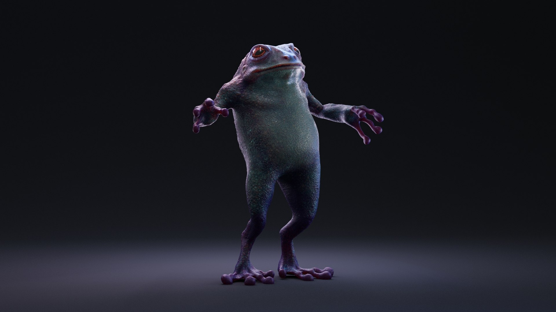 3D Blue Frog Character - Rigged  Animated  Different Poses Game Ready model https://p.turbosquid.com/ts-thumb/Hx/pEqg1J/64/rest_pose_colored_20/jpg/1663460396/1920x1080/fit_q87/3bc25b25a68cf8af74af2e514ce41bf2f977c471/rest_pose_colored_20.jpg