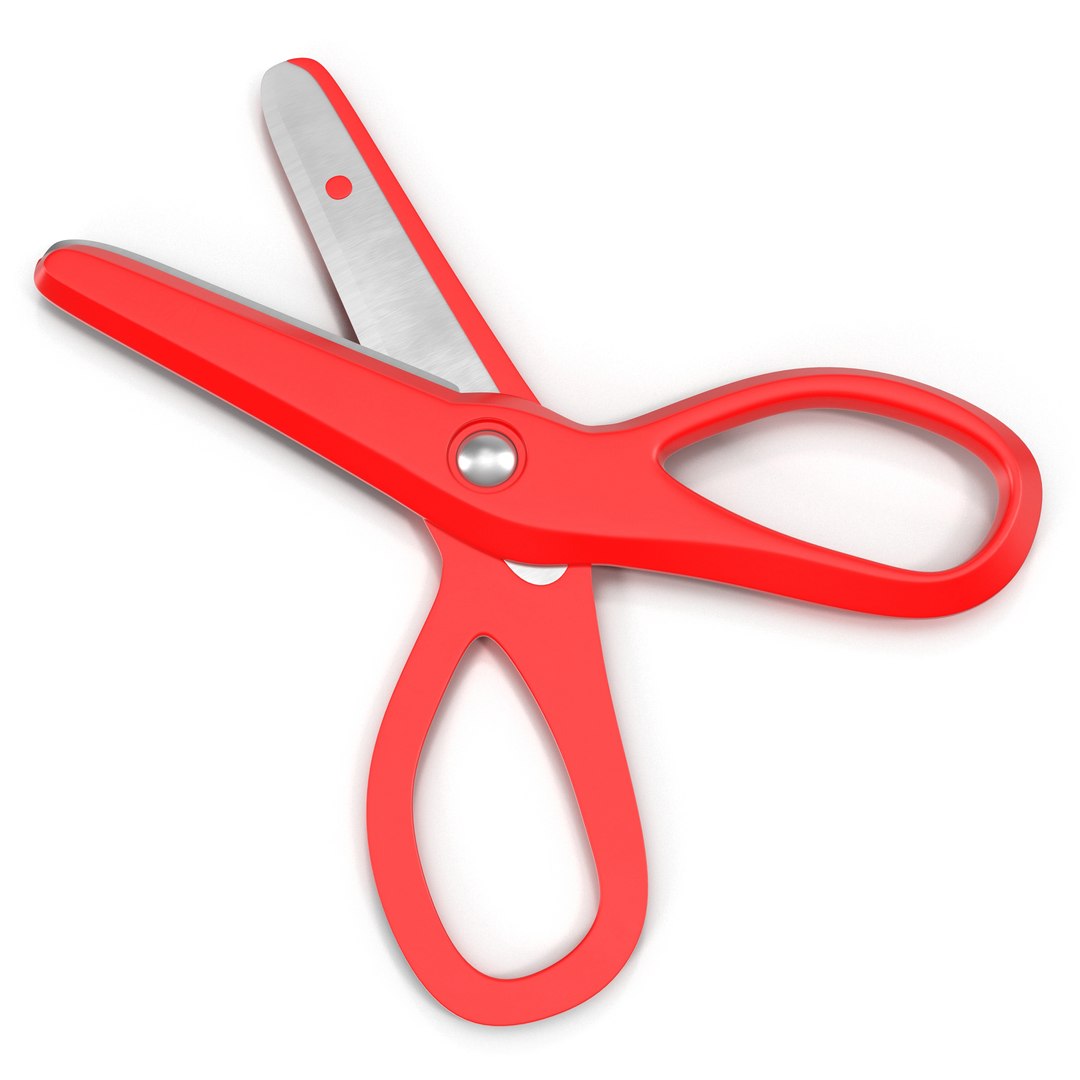 Scissors 3 Red 3D model preview