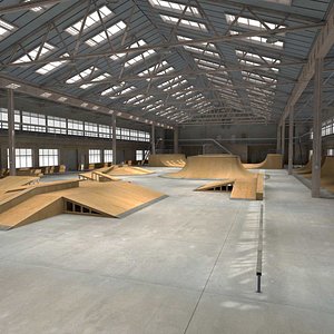 Skate Park Indoor Warehouse Interior