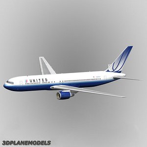 3d b767-300 united airlines 767-300
