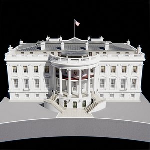 3D White House Realistic 3D Model model