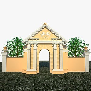 3D model Medieval danish building  architecture gate india