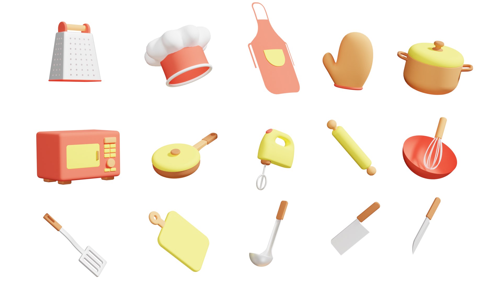 25 3D Kitchen Icon Pack Model - TurboSquid 2226847