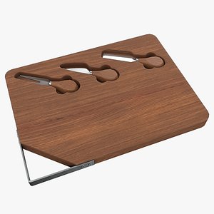 Cheese Board With Cutlery Set 3D model