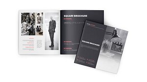 3D Square Brochure Opened and closed