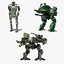 Rigged Military Robot Soldiers Collection