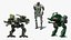 Rigged Military Robot Soldiers Collection