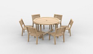 round garden furniture 3D model 3D