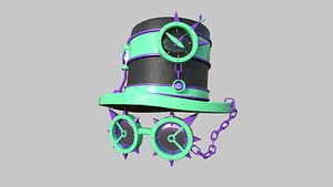 Steampunk Hat 09 Cartoon Purple - SciFi Character Design 3D model