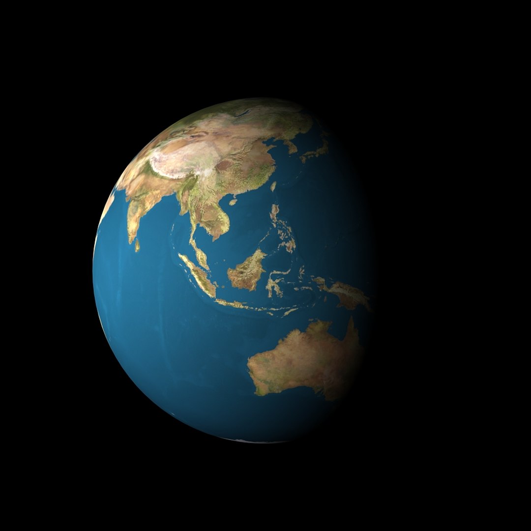 3d Model Earth Day Night Sunrise