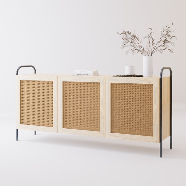 modelo 3d Rattan Console Cabinet - TurboSquid 2078413