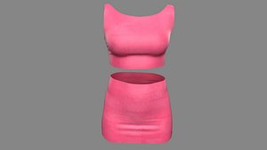 Pink Female Dress 05 for UE5x All MetaHuman Body Ready Rigged Outfit