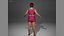 Pink Female Dress 05 for UE5x All MetaHuman Body Ready Rigged Outfit