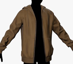 Brown Open Hoodie Style 1