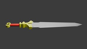 3D low poly sword 7 model