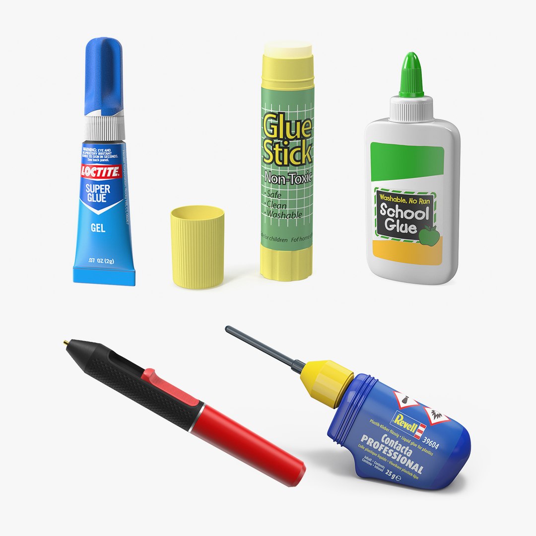Glue Tubes Collection 4 3D model preview