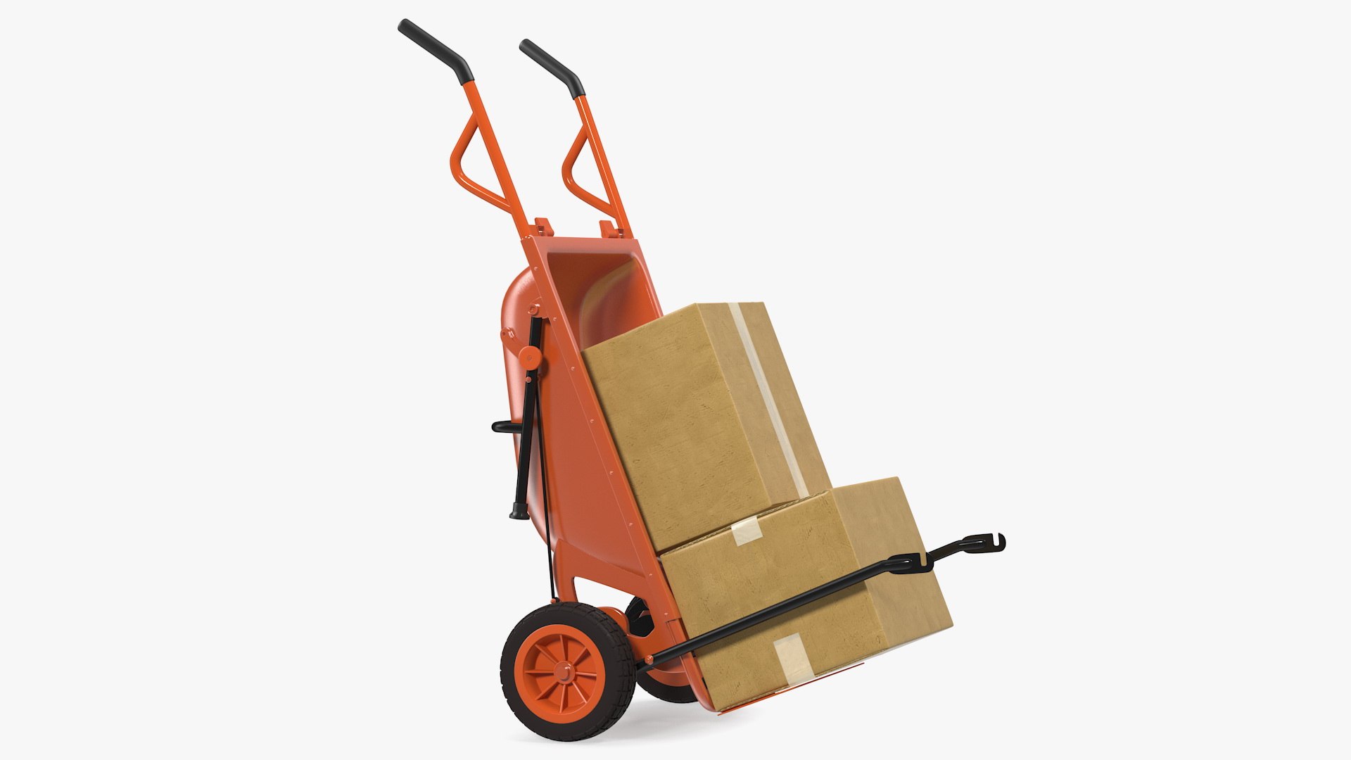 Cart with Cardboard Box 3D model preview