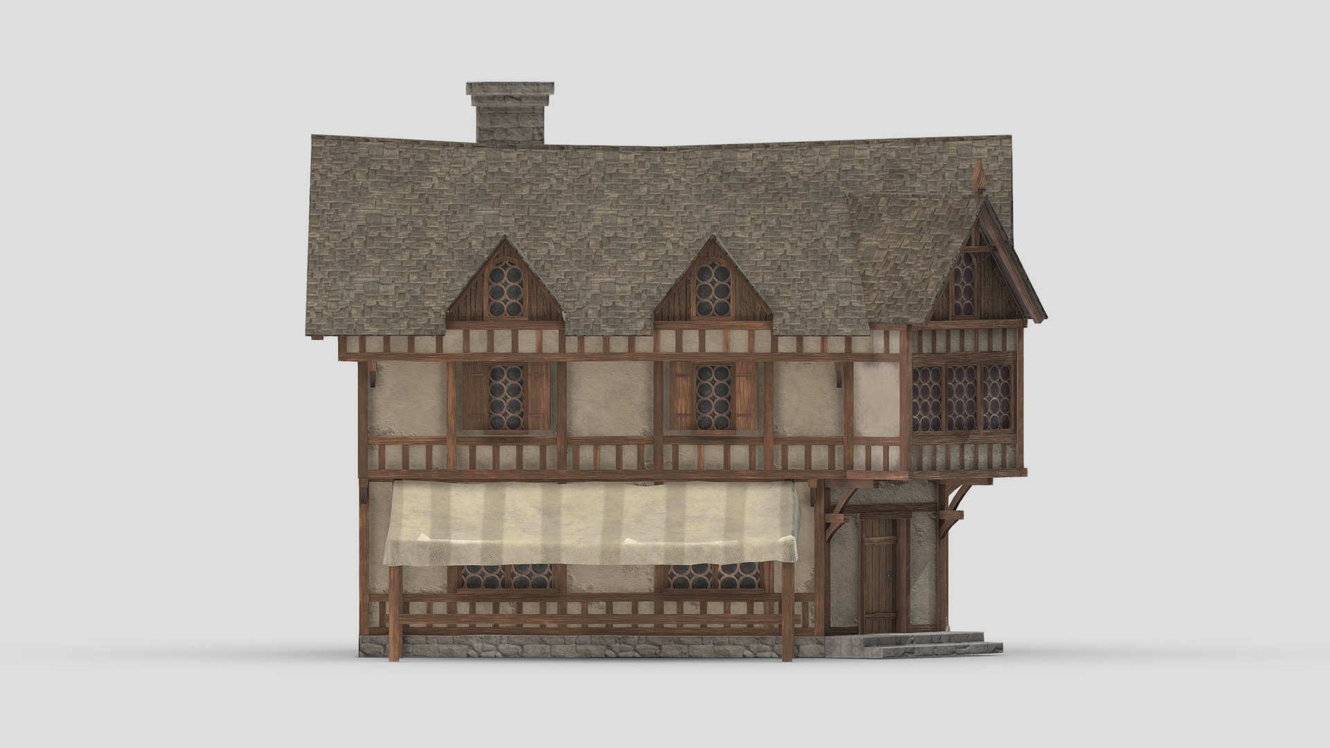 Medieval Building 01 Low Poly PBR Realistic Model - TurboSquid 1973775