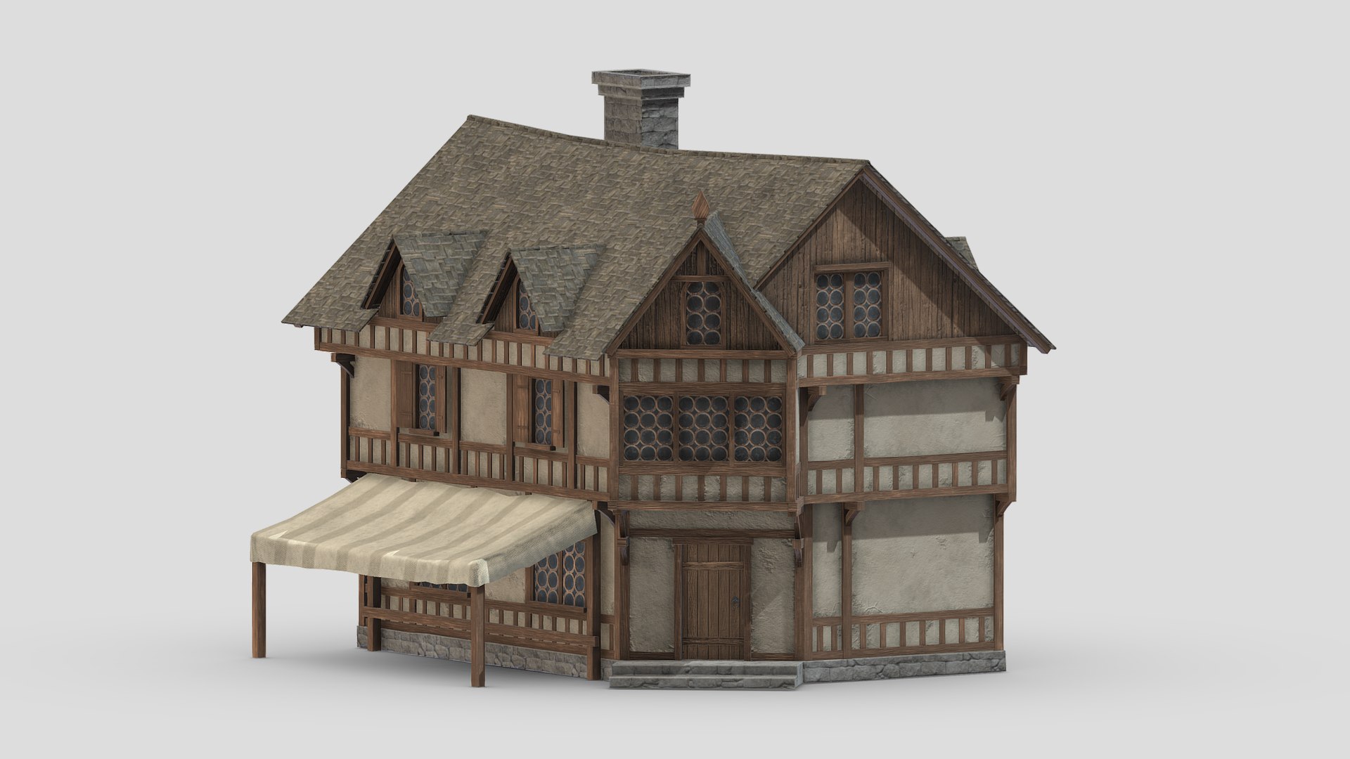 Medieval Building 01 Low Poly PBR Realistic Model - TurboSquid 1973775