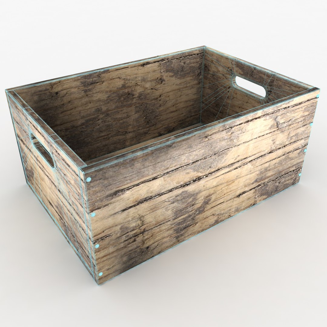 3ds realistic wooden box 03