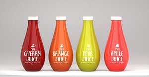 set fruit juices 3d model