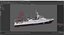 3D Russian Ship 22460 Okhotnik with Helicopter Rigged for Maya model