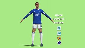 3D T-Pose Rigged Branthwaite Everton model