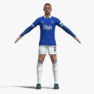 3D T-Pose Rigged Branthwaite Everton model