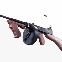 Thompson 1928 with Guitar Case Tommy Gun