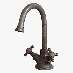 Rusty Vintage Kitchen Faucet 3D Model 3D model