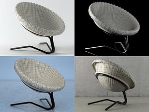 3D model french willow seat
