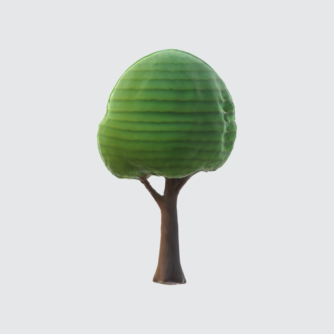 A Green Rounded Tree Model - TurboSquid 2259686