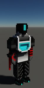 Voxel 3d model robot 3D