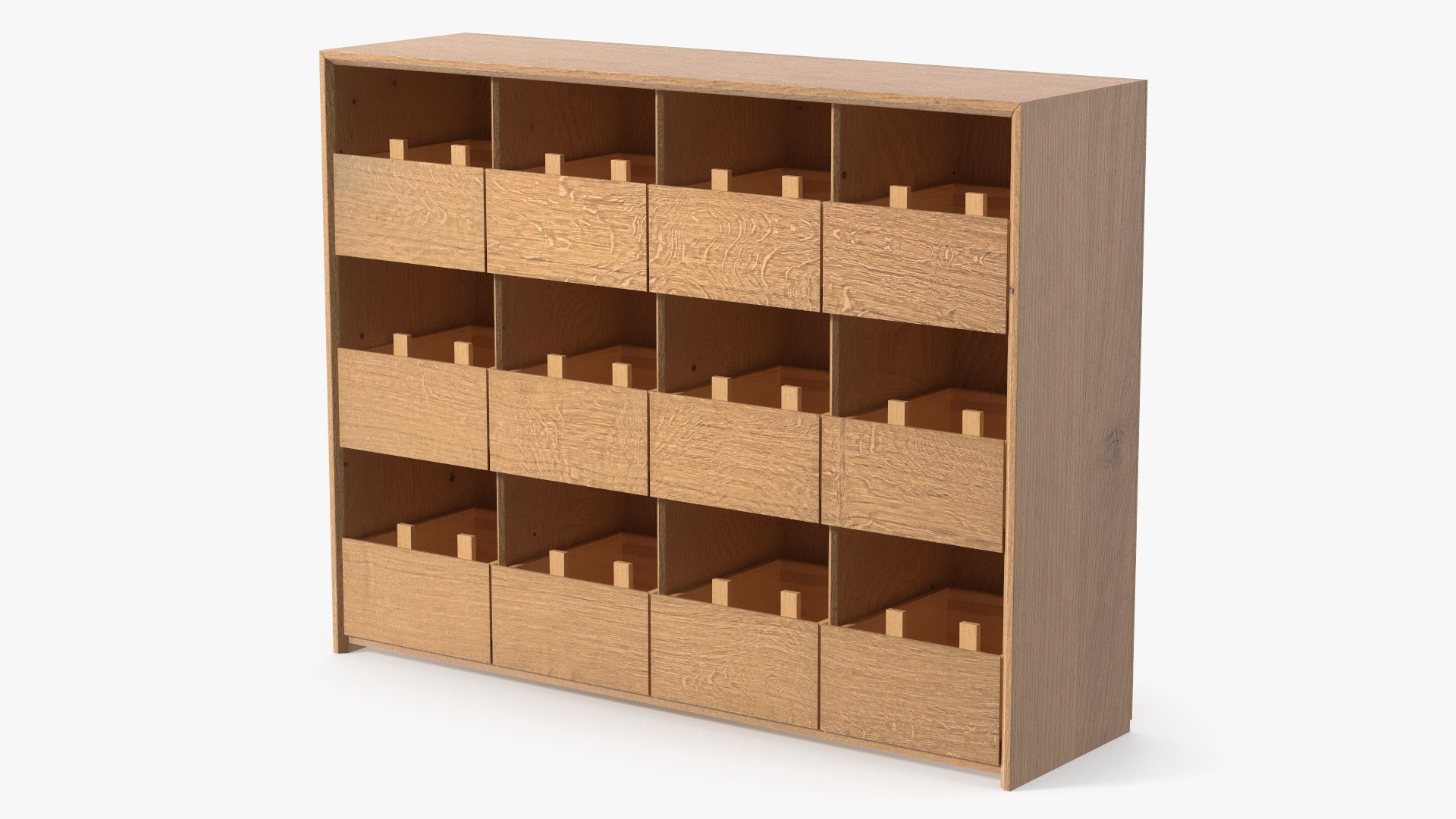 Wooden Vinyl Record Storage Cabinet 3D model preview
