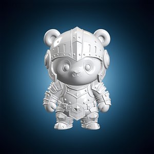 3D model Chibi Panda Knight 3D Print Model