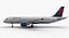 Animowane linie lotnicze Airbus A320 Delta Airline