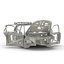 SUV Frame with Chassis Rigged for Maya