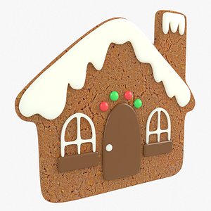 3D gingerbread house christmas cookie model