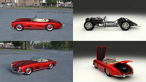 3d model mercedes 300sl roadster modeled
