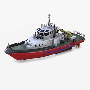Fast Responsive Tugboat Low-poly PBR 3D model