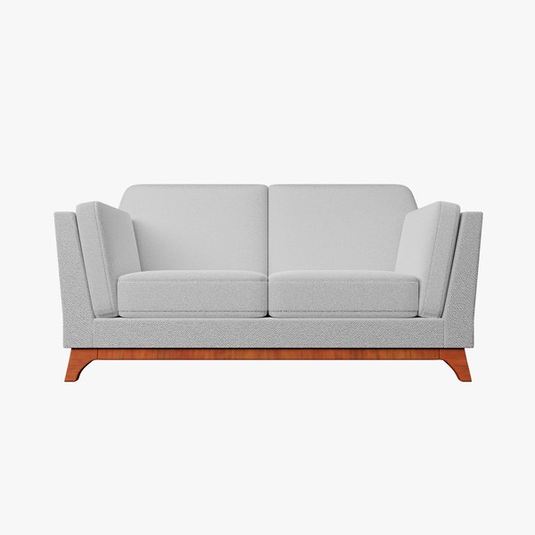 3D Boston 2 Seater Sofa White Color model