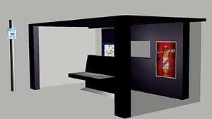 free bus stop gmax 3d model