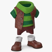 Cartoon Costume Brown with a Short Sleeve Sweater