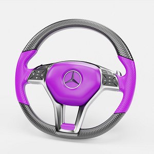 3D 3d Steering Wheel With Purple Cover