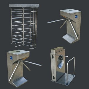 3D inteligent security gates pack model
